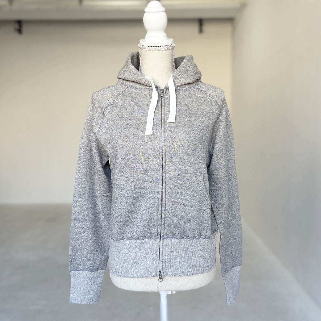 French Terry リヨセル混 ショートレングス Wジップアップパーカー