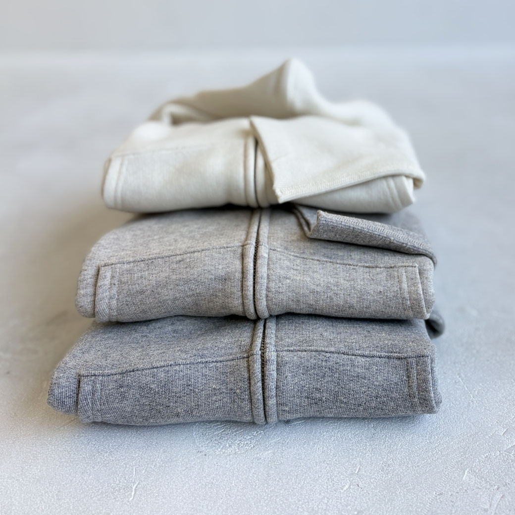 French Terry リヨセル混 ショートレングス Wジップアップパーカー