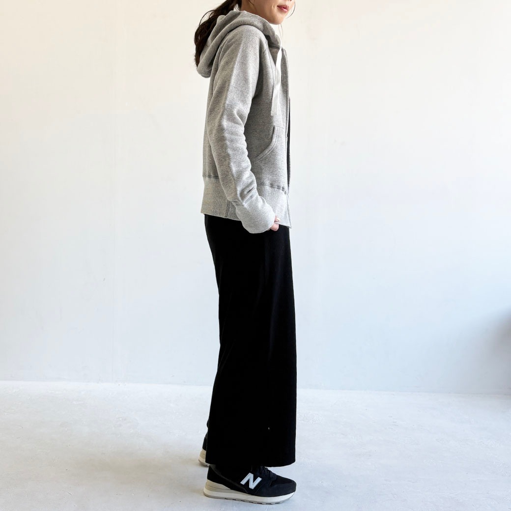 French Terry リヨセル混 ショートレングス Wジップアップパーカー