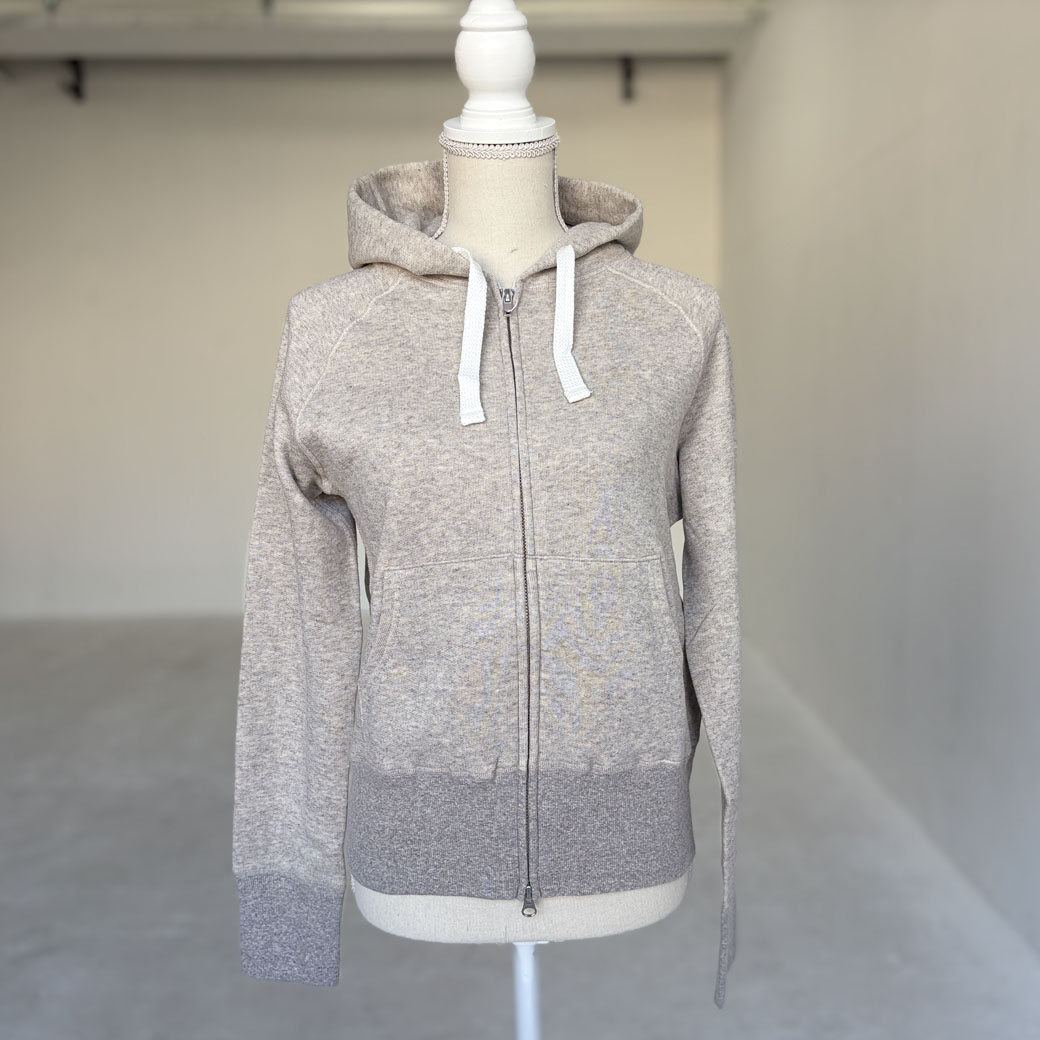 French Terry リヨセル混 ショートレングス Wジップアップパーカー
