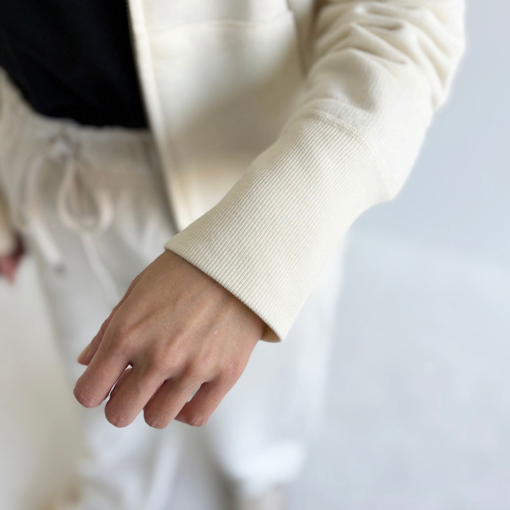 French Terry リヨセル混 ショートレングス Wジップアップパーカー