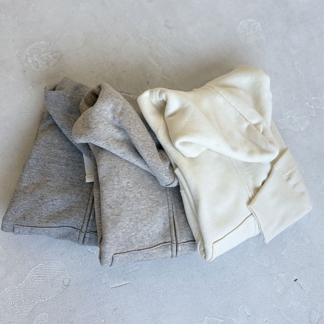 French Terry リヨセル混 ショートレングス Wジップアップパーカー