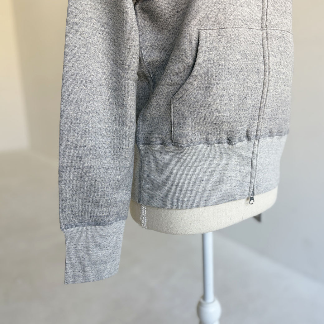 French Terry リヨセル混 ショートレングス Wジップアップパーカー