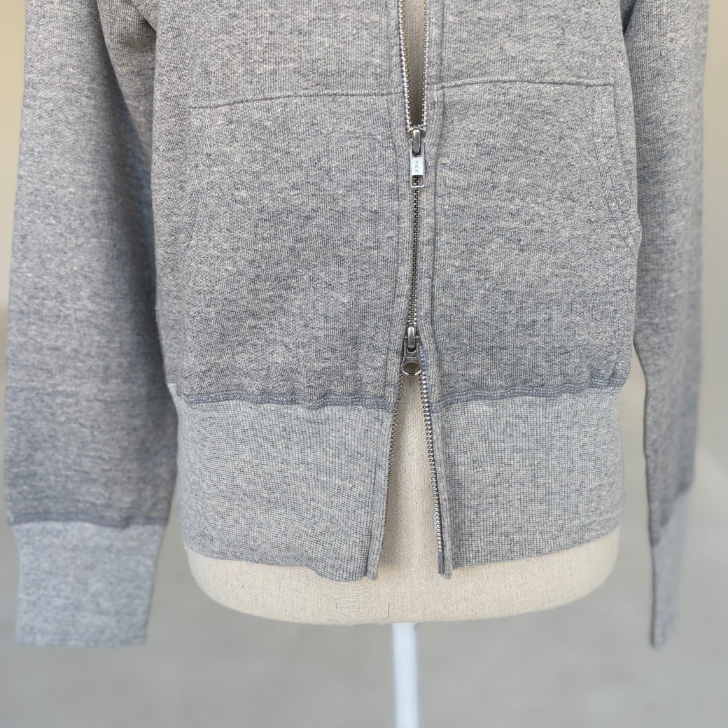 French Terry リヨセル混 ショートレングス Wジップアップパーカー