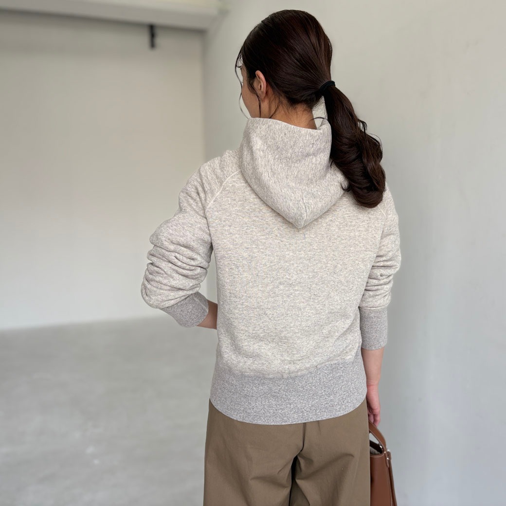 French Terry リヨセル混 ショートレングス Wジップアップパーカー