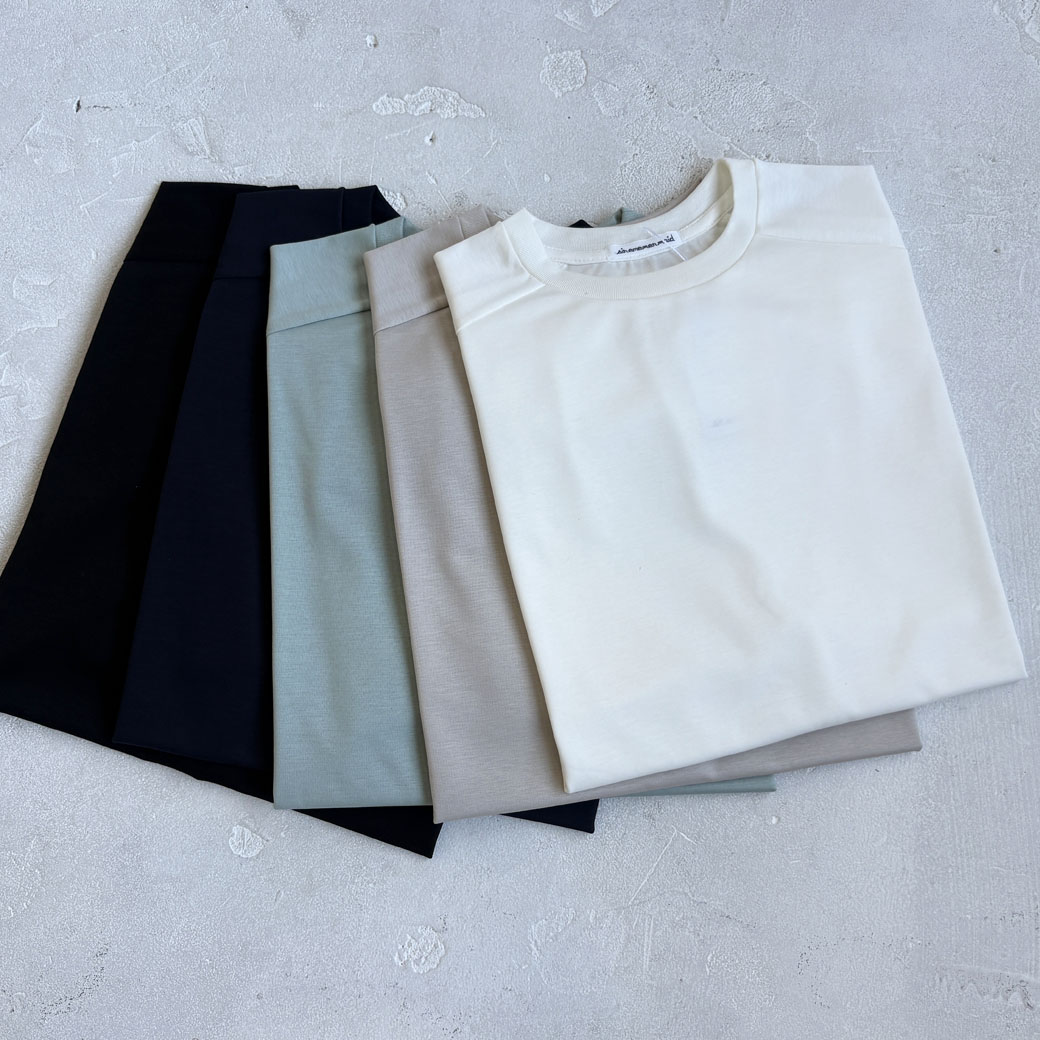 コットンポンチ＿スクエアシルエット＿6分袖プルオーバー