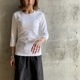 丸胴コットンフライス＿クルーネック7分袖
