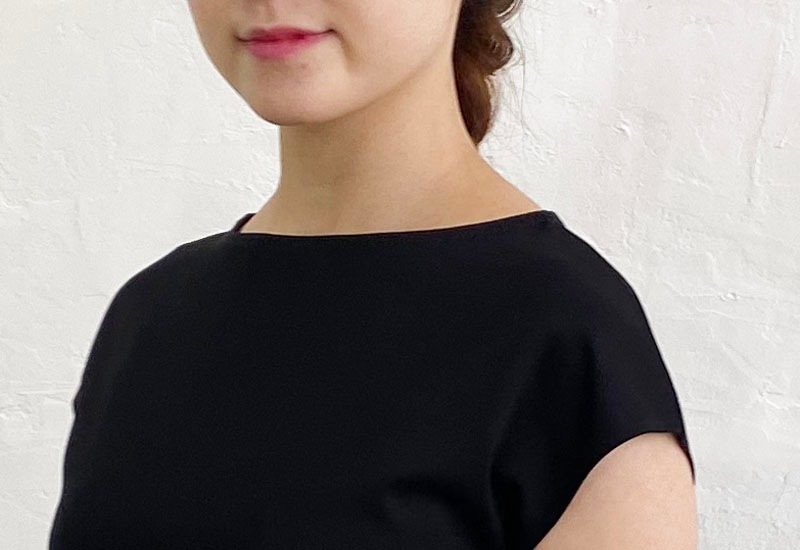 コットンポンチボートネックAラインプルオーバー