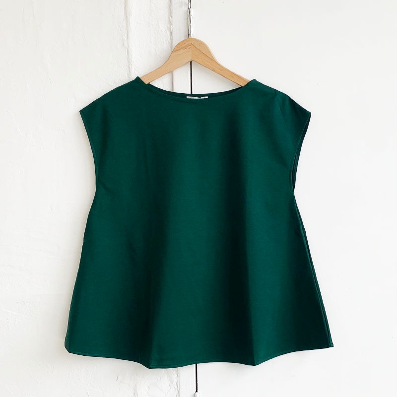 コットンポンチボートネックAラインプルオーバー