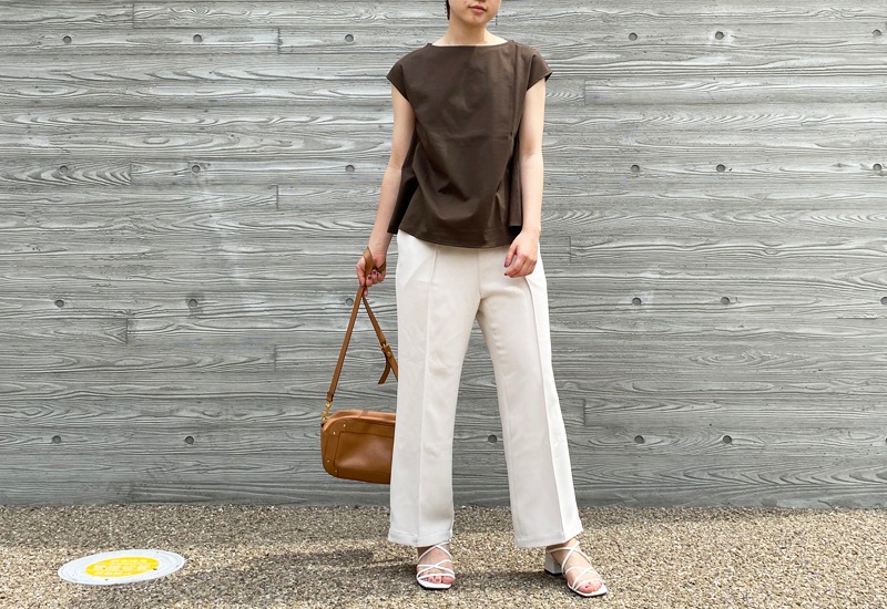 コットンポンチボートネックAラインプルオーバー