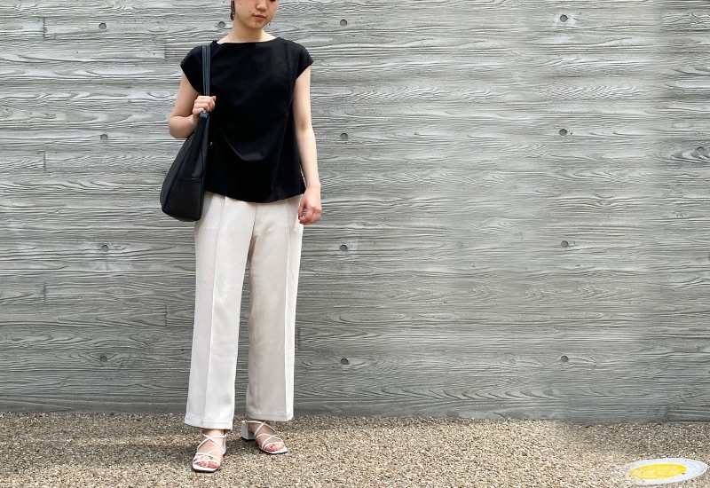 コットンポンチボートネックAラインプルオーバー