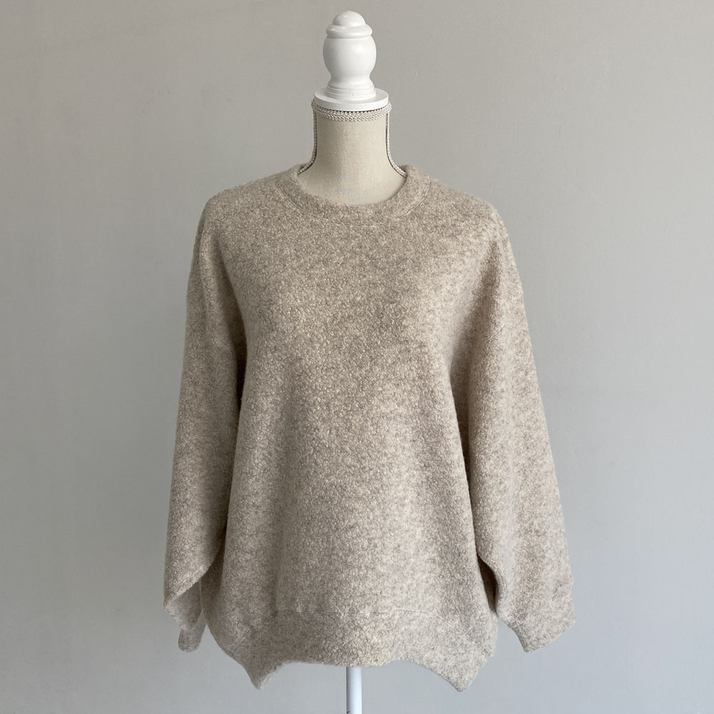 シープパイル　ビッグシルエットネックウォーマー付きプルオーバー