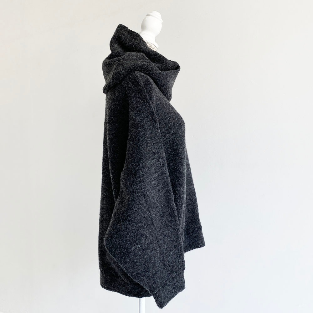 シープパイル　ビッグシルエットネックウォーマー付きプルオーバー