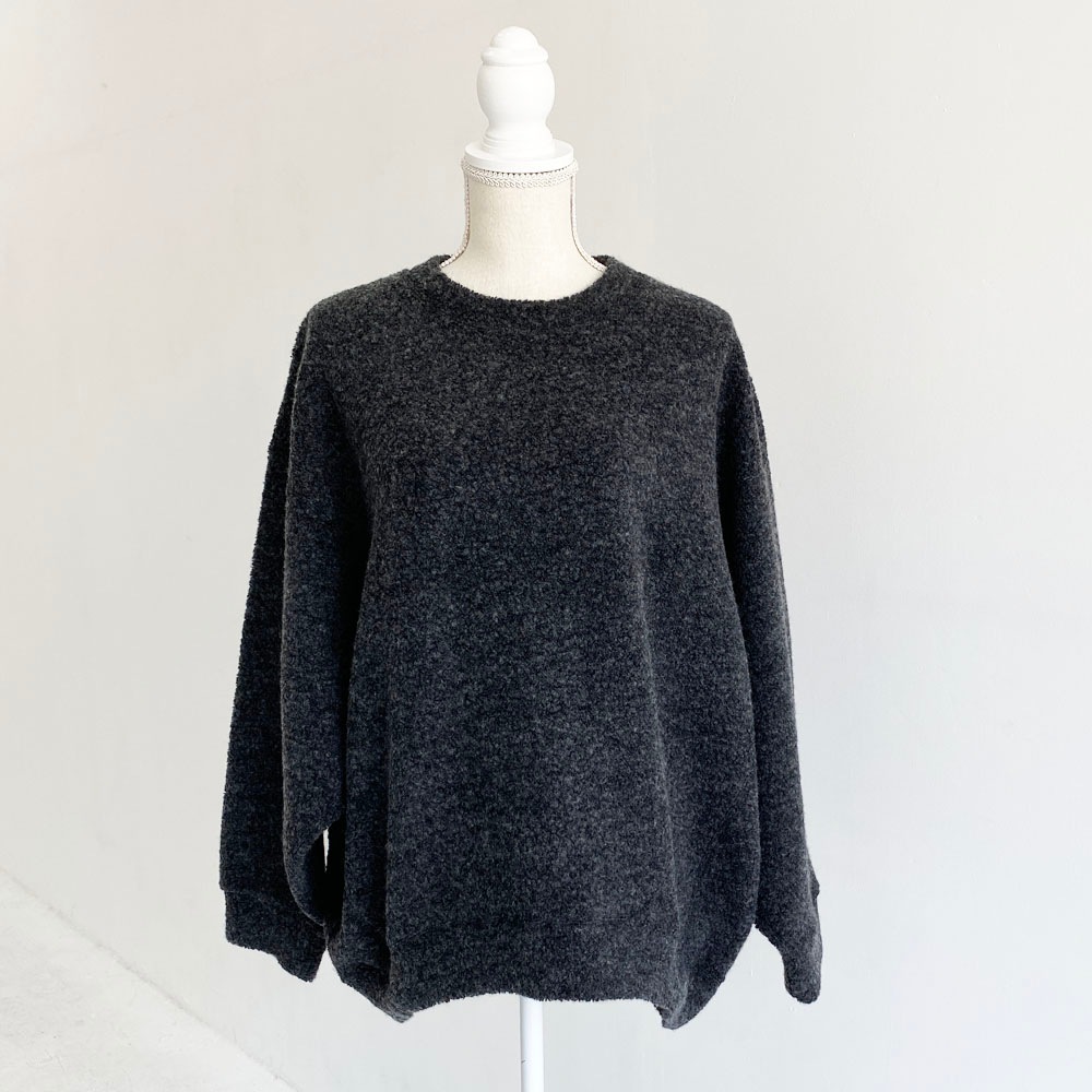 シープパイル　ビッグシルエットネックウォーマー付きプルオーバー