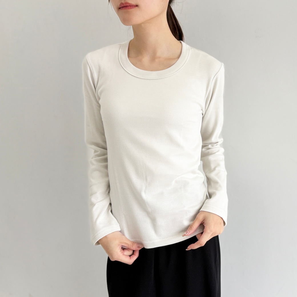 丸胴フライスサークルネック長袖