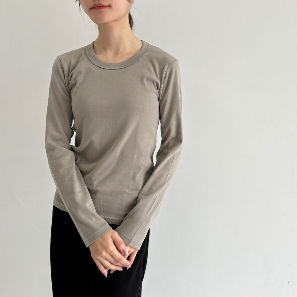 丸胴フライスサークルネック長袖
