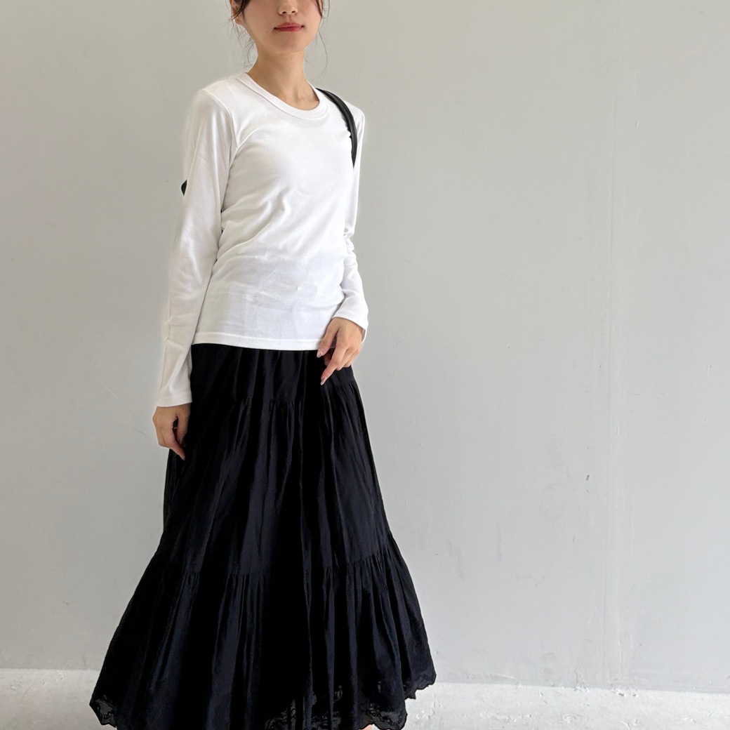 【まりもね】 丸胴フライスサークルネック長袖＿着心地抜群のきれい目