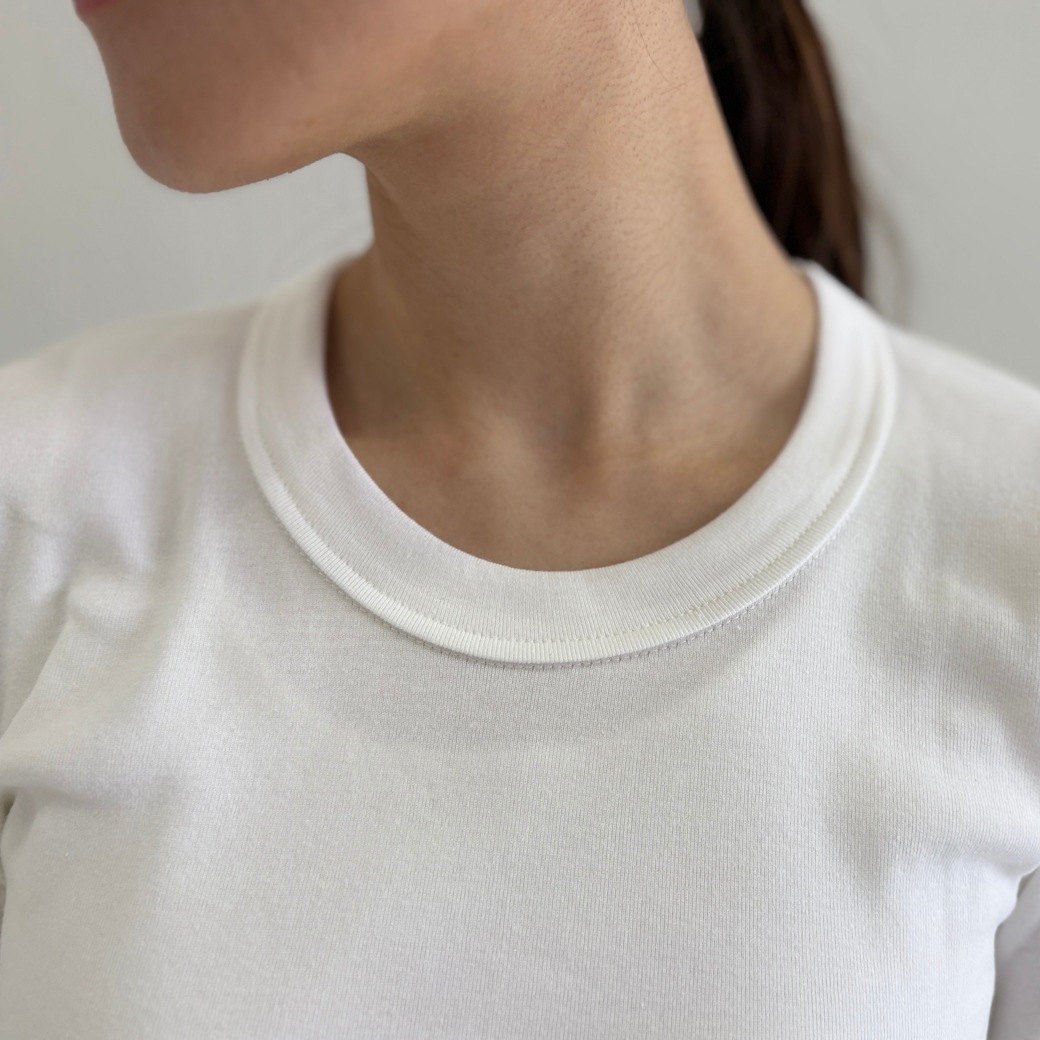 丸胴フライスサークルネック長袖