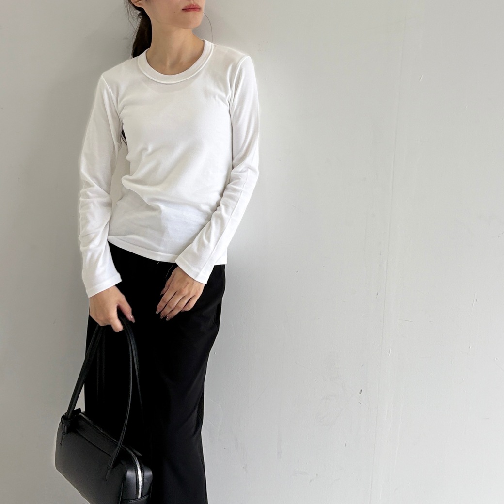 丸胴フライスサークルネック長袖