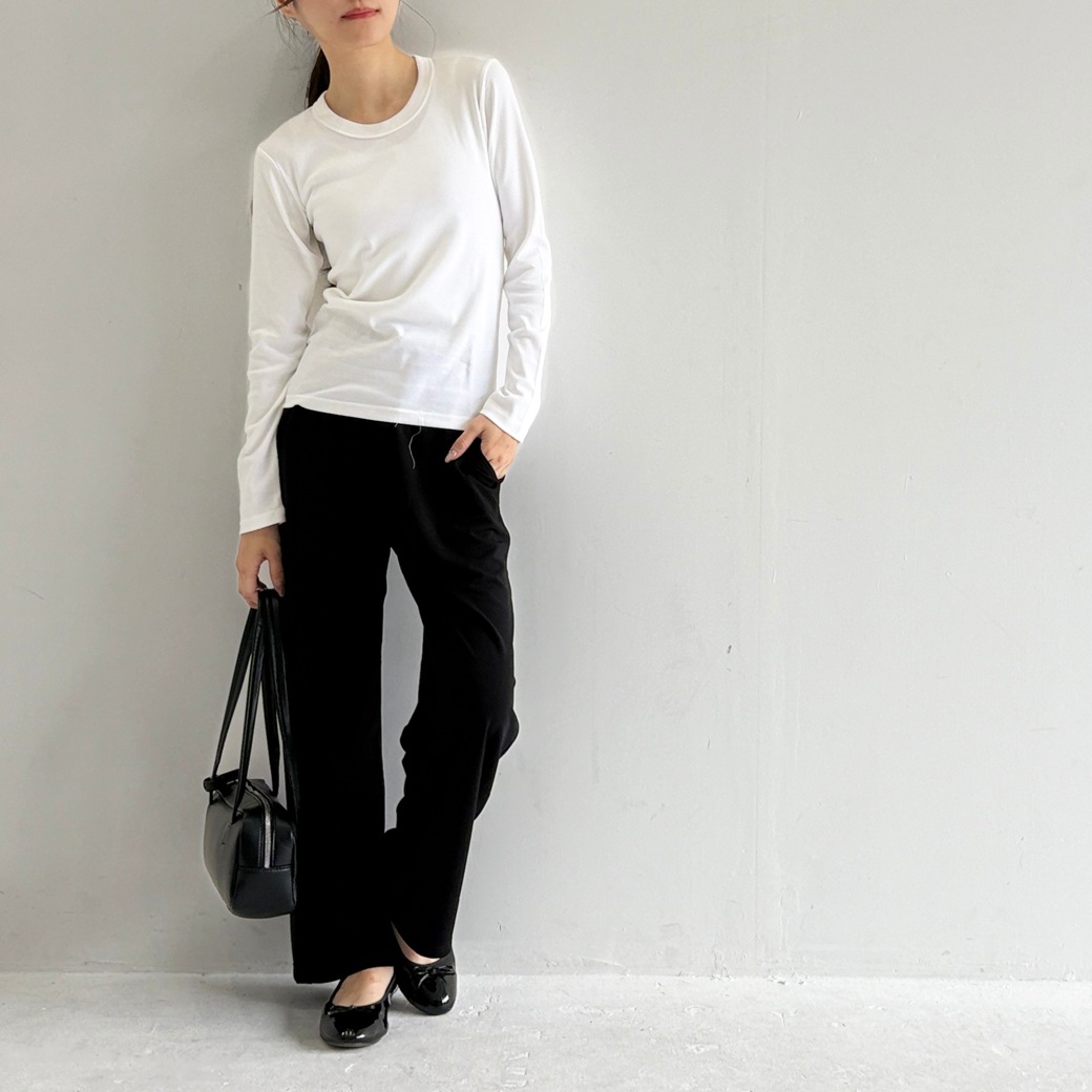 丸胴フライスサークルネック長袖