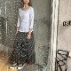 丸胴コットンフライス＿ラウンドネック７分袖