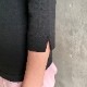 丸胴コットンフライス＿ラウンドネック７分袖