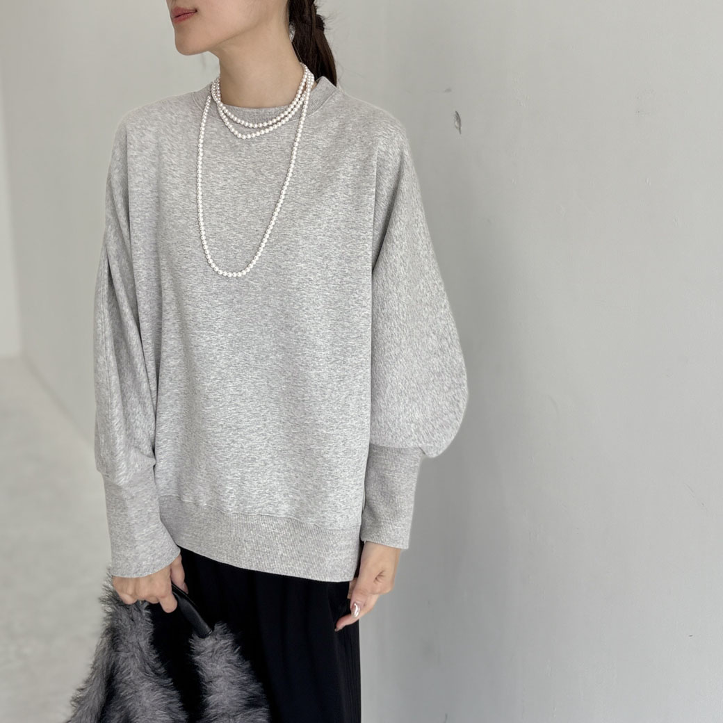 ウルトラブラッシュ裏起毛ドルマンカーブスリーブトレーナー