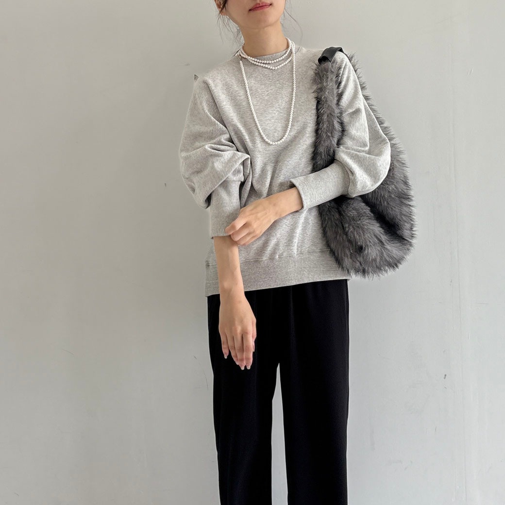 ウルトラブラッシュ裏起毛ドルマンカーブスリーブトレーナー