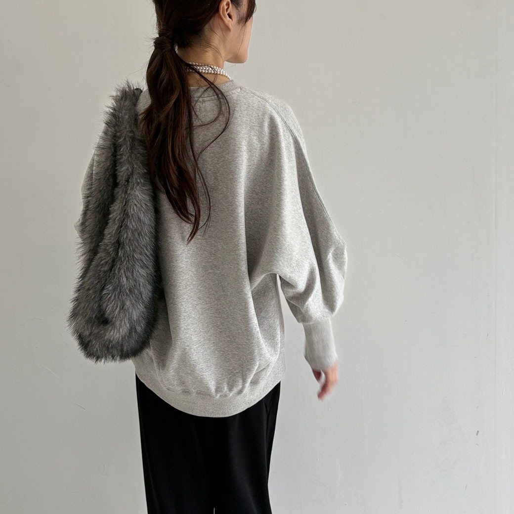 ウルトラブラッシュ裏起毛ドルマンカーブスリーブトレーナー