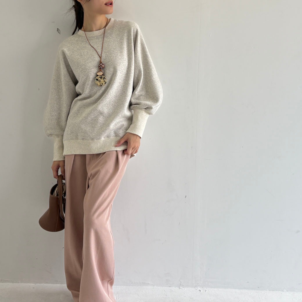 ウルトラブラッシュ裏起毛ドルマンカーブスリーブトレーナー