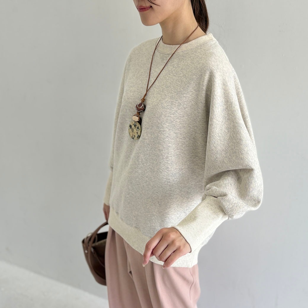 ウルトラブラッシュ裏起毛ドルマンカーブスリーブトレーナー