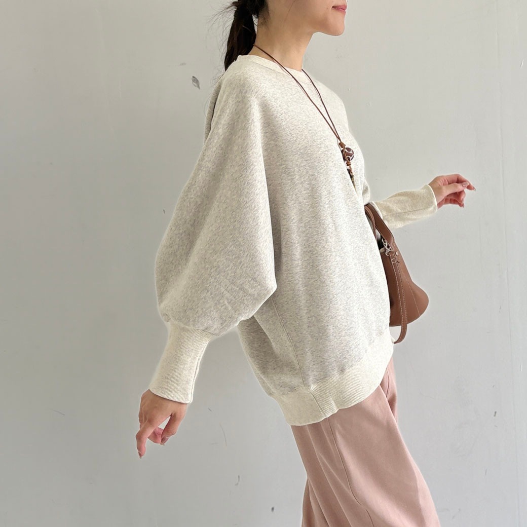 ウルトラブラッシュ裏起毛ドルマンカーブスリーブトレーナー
