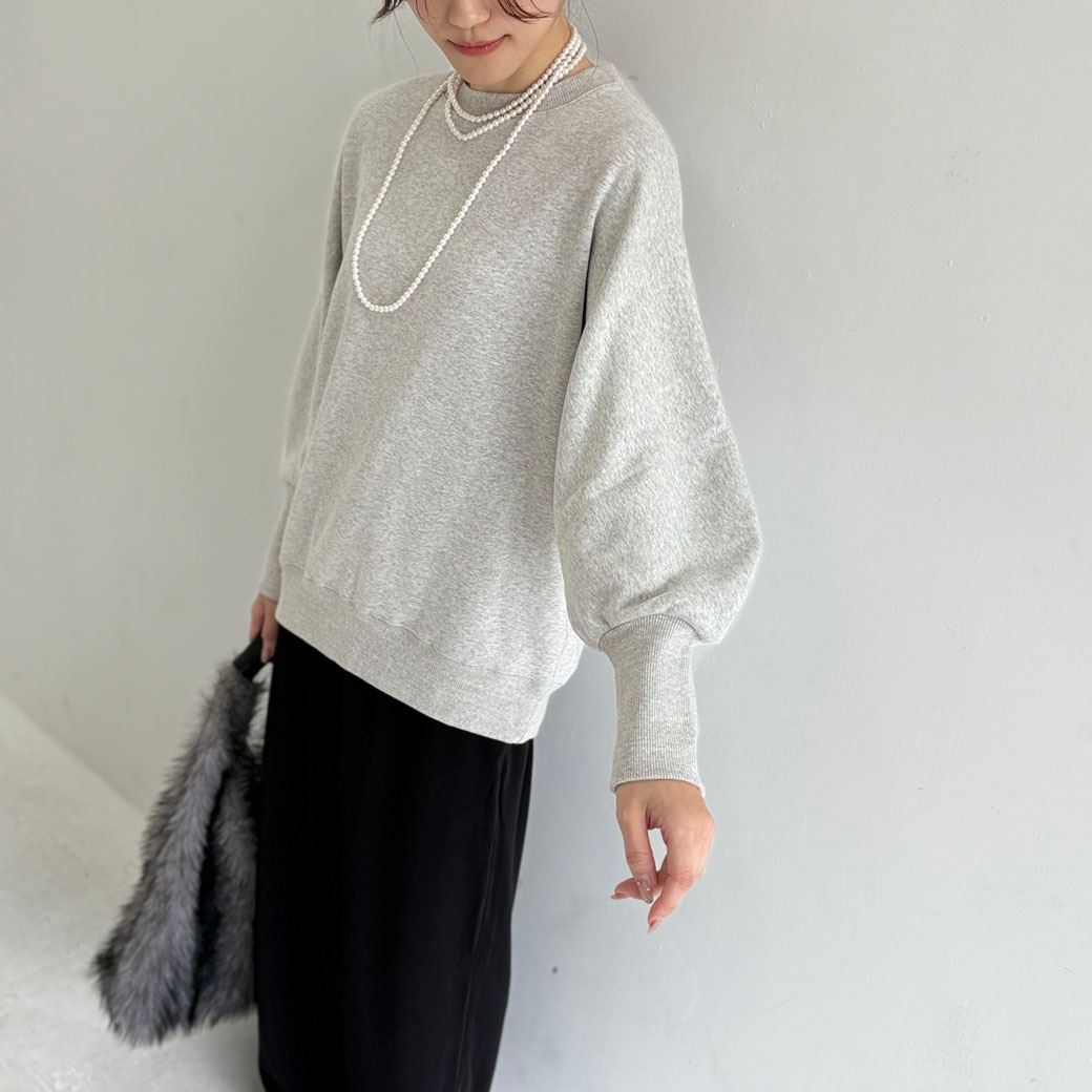 ウルトラブラッシュ裏起毛ドルマンカーブスリーブトレーナー