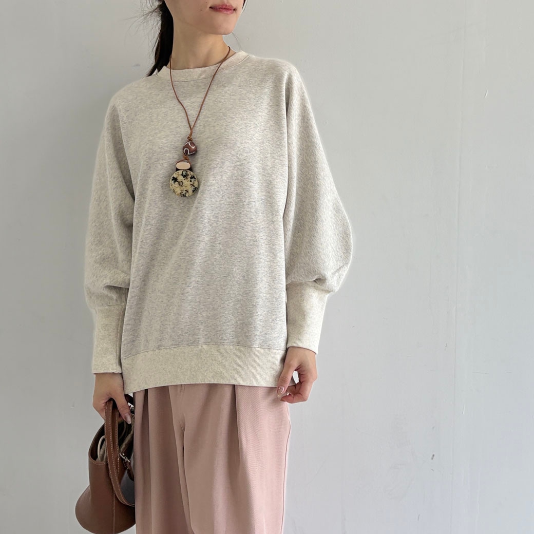 ウルトラブラッシュ裏起毛ドルマンカーブスリーブトレーナー