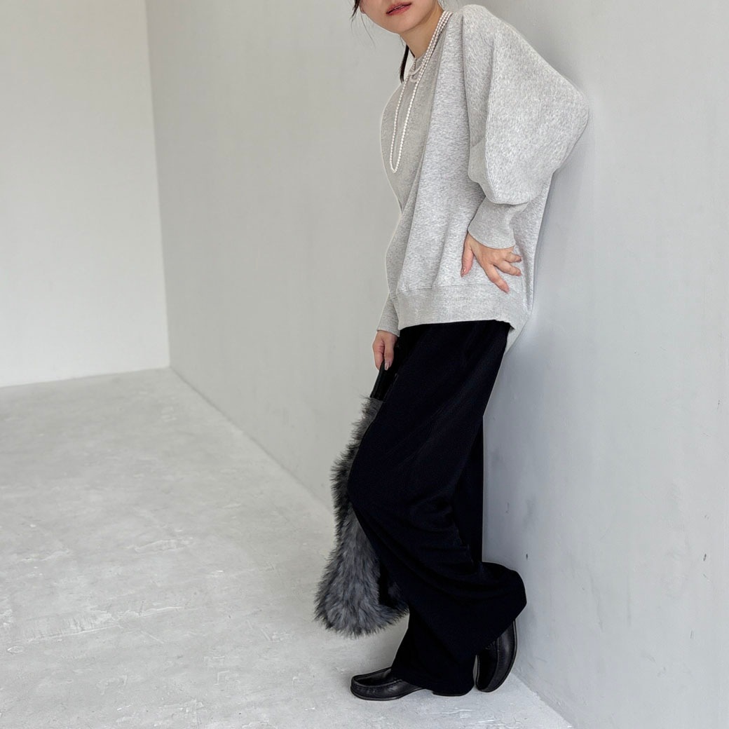 ウルトラブラッシュ裏起毛ドルマンカーブスリーブトレーナー