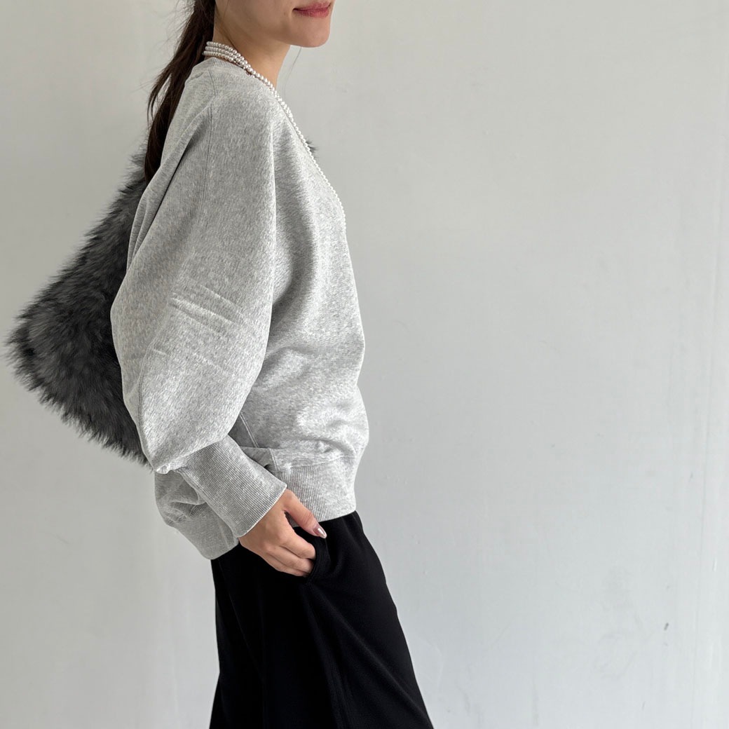 ウルトラブラッシュ裏起毛ドルマンカーブスリーブトレーナー