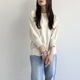 ガーゼフレンチテリーカーブ切替7分袖トレーナー