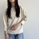 ガーゼフレンチテリーカーブ切替7分袖トレーナー