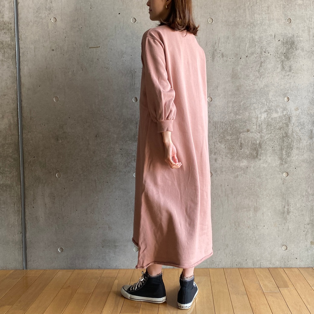 FRNCH TERRY　9分袖裏毛ワンピース