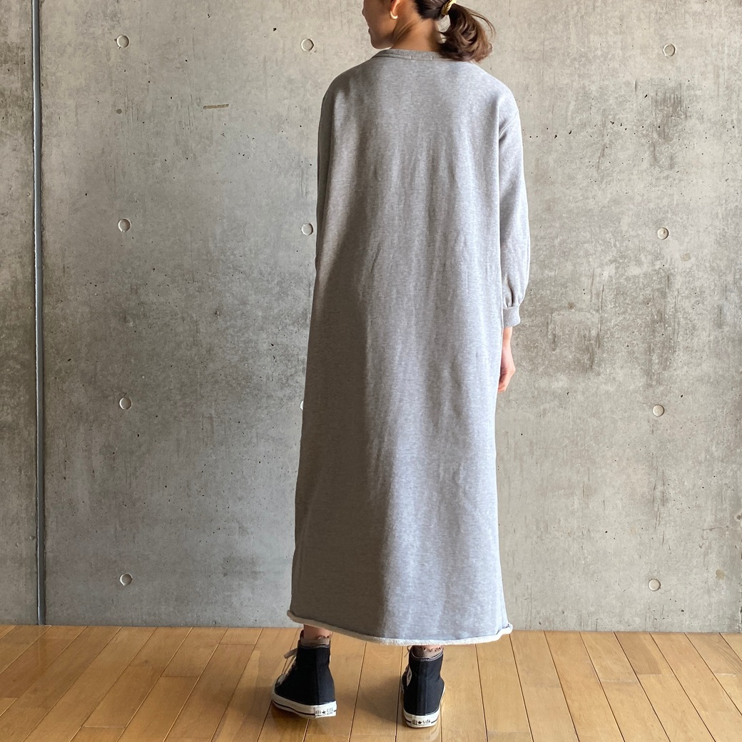 FRNCH TERRY　9分袖裏毛ワンピース