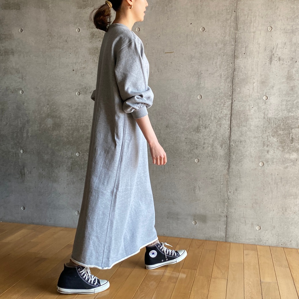 FRNCH TERRY　9分袖裏毛ワンピース