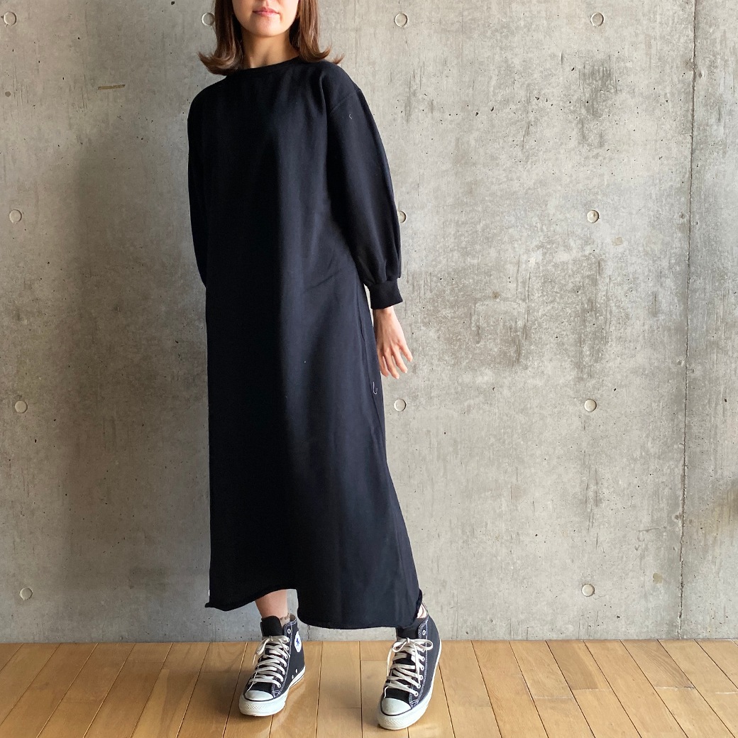 FRNCH TERRY　9分袖裏毛ワンピース