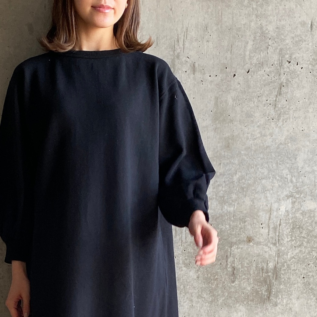 FRNCH TERRY　9分袖裏毛ワンピース