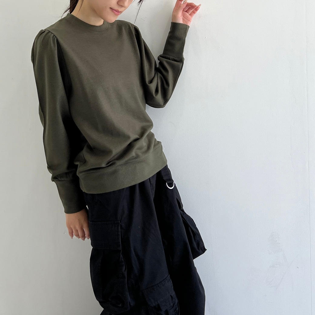 ウォッシャブルウール＿ギャザーショルダープルオーバー