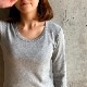 丸胴コットンフライス＿スクープネック7分袖