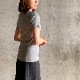 丸銅コットンフライス＿スクープネック半袖