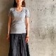 丸銅コットンフライス＿スクープネック半袖