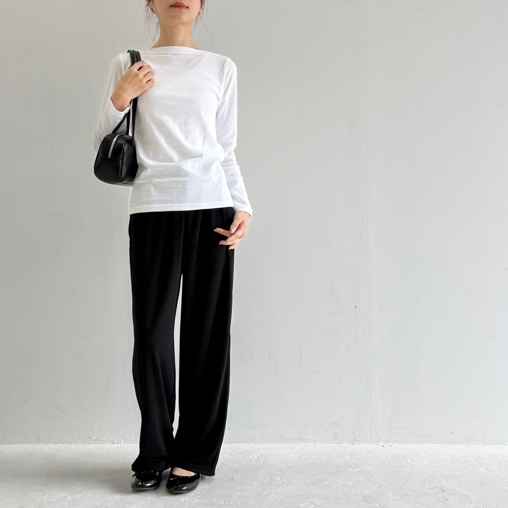 丸胴フライスボートネック長袖