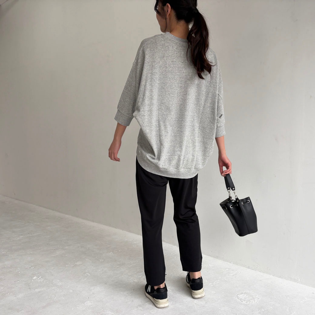 ガーゼフレンチテリービッグシルエット7分袖トレーナー