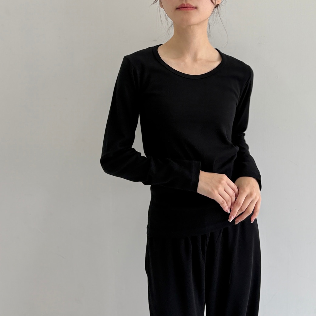 綿ウール丸胴 長袖クルーネック(WHITE) 綿ウール丸胴 長袖クルーネック(WHITE)